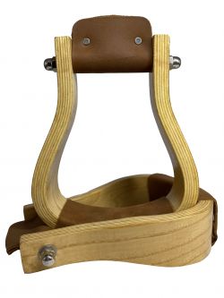 Showman Polished White Ashwood Wooden stirrups #2